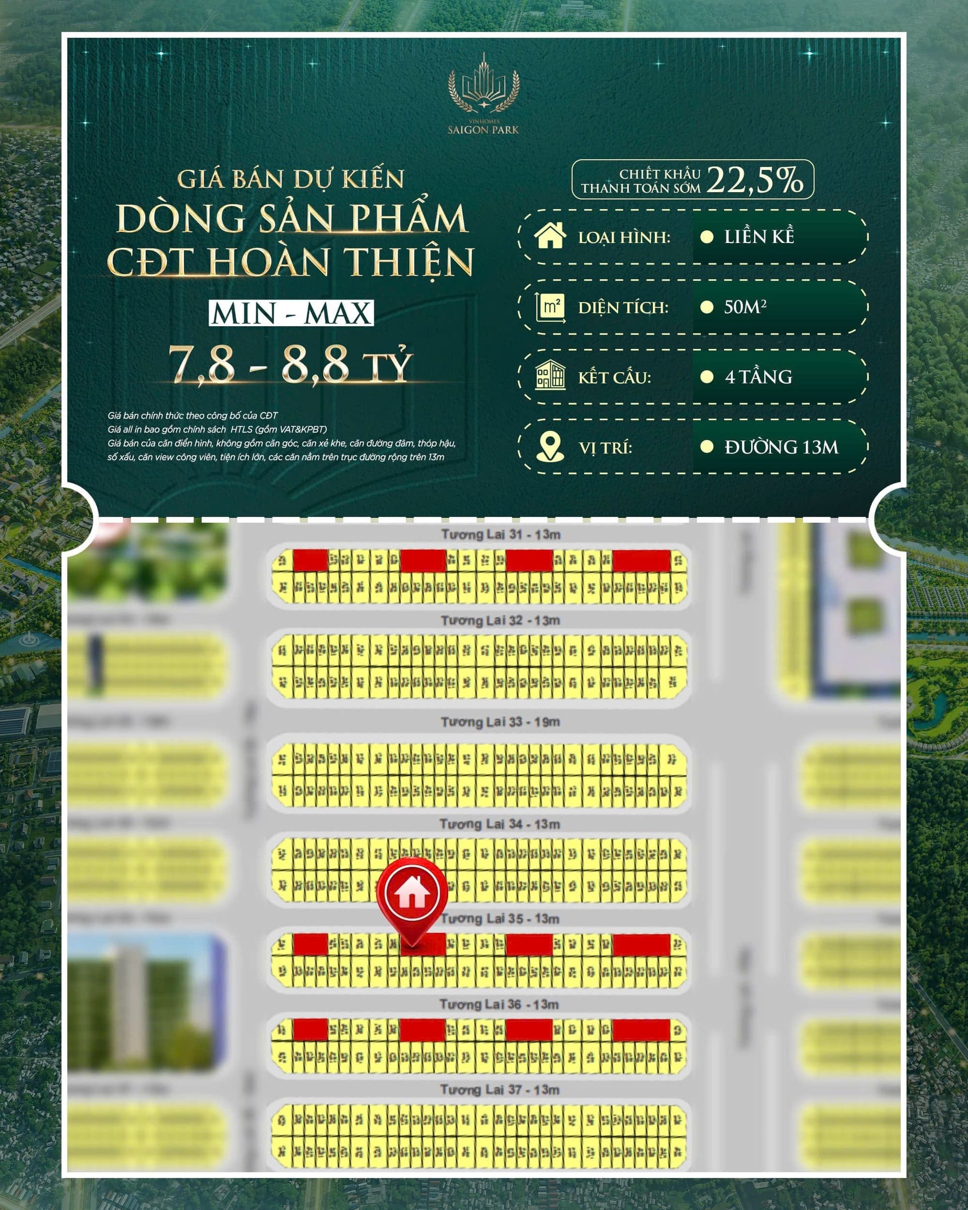 Cập nhật giá bán nhà hoàn thiện tại Vinhomes Saigon Park Hóc Môn