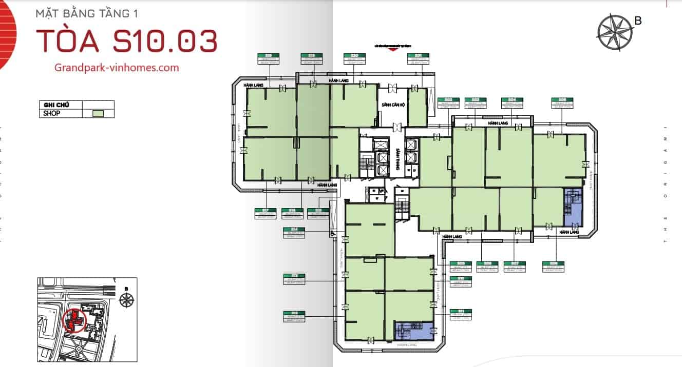 Căn hộ The Origami S1003 Vinhomes Grand Park: Layout, diện tích chi tiết