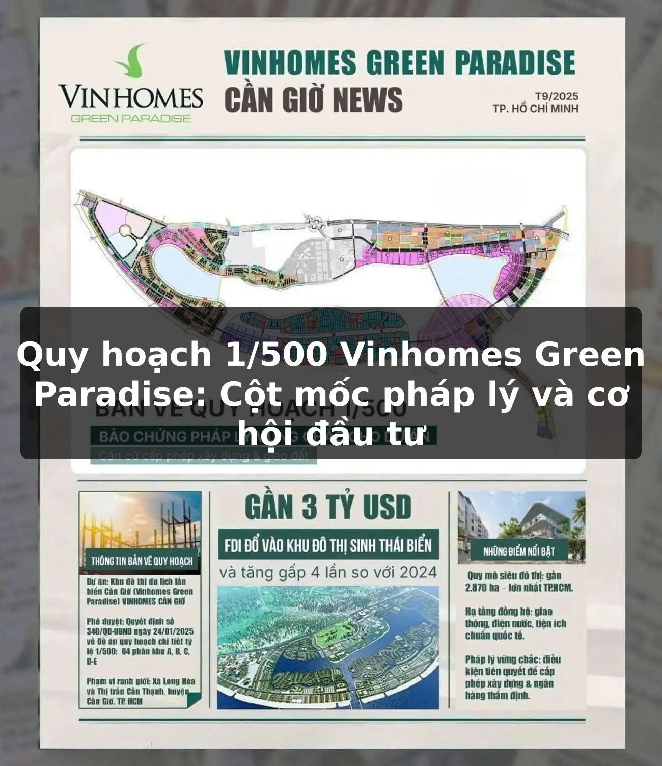 Quy hoạch 1/500 Vinhomes Green Paradise: Cột mốc pháp lý và cơ hội đầu tư